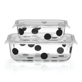 Deco Dot 2-Piece Rectangular Food Storage Set